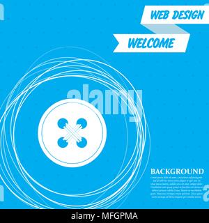 button for clothes icon on a blue background with abstract circles around and place for your text. Vector illustration Stock Vector