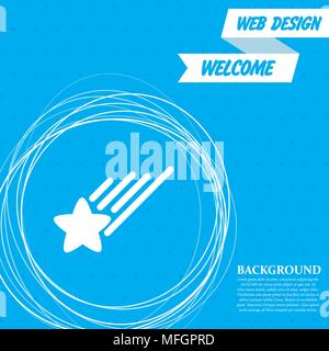 Star Icon on a blue background with abstract circles around and place for your text. Vector illustration Stock Vector