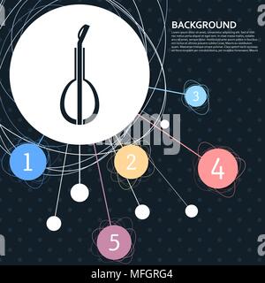 Balalaika icon with the background to the point and with infographic style. Vector illustration Stock Vector