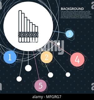 xylophone icon with the background to the point and with infographic style. Vector illustration Stock Vector