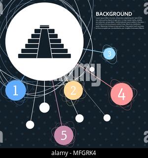 pyramid icon with the background to the point and with infographic style. Vector illustration Stock Vector