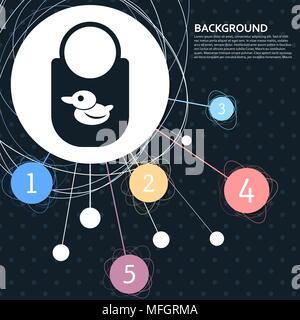 Kitchen apron protective garment flat icon with the background to the point and with infographic style. Vector illustration Stock Vector