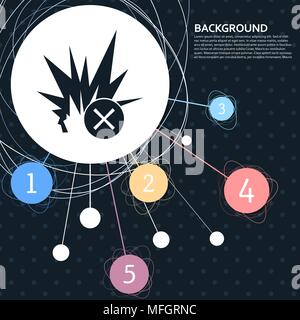 explosion icon with the background to the point and with infographic style. Vector illustration Stock Vector