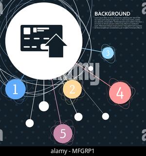Send money with credit card icon with the background to the point and with infographic style. Vector illustration Stock Vector