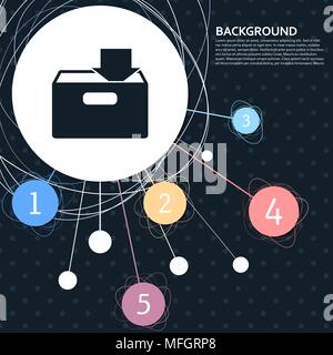 download to hdd icon with the background to the point and with infographic style. Vector illustration Stock Vector