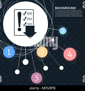 Pictograph of checklist icon with the background to the point and with infographic style. Vector illustration Stock Vector