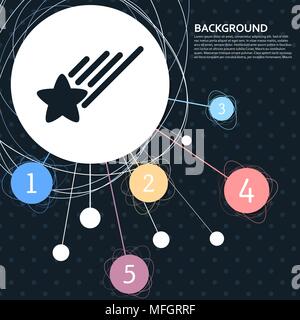 Star Icon with the background to the point and with infographic style. Vector illustration Stock Vector