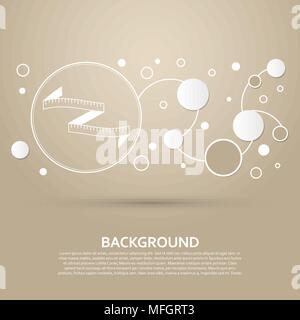 Measuring tape icon on a brown background with elegant style and modern design infographic. Vector illustration Stock Vector