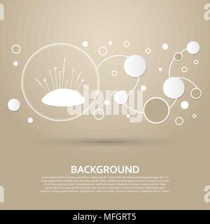 Sewing Needle icon on a brown background with elegant style and modern design infographic. Vector illustration Stock Vector