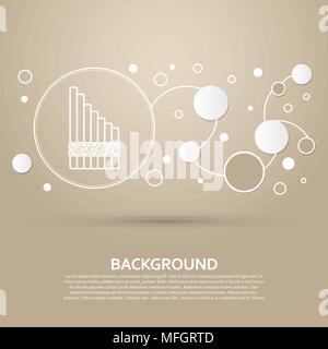 xylophone icon on a brown background with elegant style and modern design infographic. Vector illustration Stock Vector
