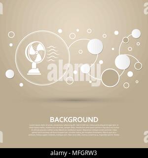 Fan icon on a brown background with elegant style and modern design infographic. Vector illustration Stock Vector