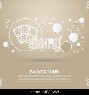 domino icon on a brown background with elegant style and modern design infographic. Vector illustration Stock Vector