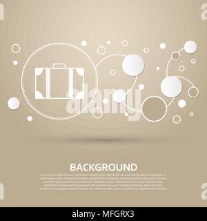 luggage icon on a brown background with elegant style and modern design infographic. Vector illustration Stock Vector