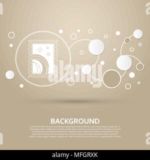 postage stamp icon on a brown background with elegant style and modern design infographic. Vector illustration Stock Vector