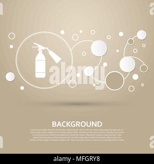 fire extinguisher Icon on a brown background with elegant style and modern design infographic. Vector illustration Stock Vector