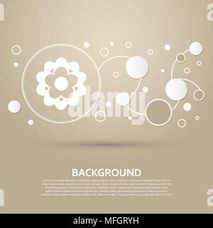 flower icon on a brown background with elegant style and modern design infographic. Vector illustration Stock Vector