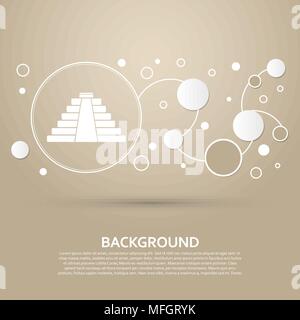 pyramid icon on a brown background with elegant style and modern design infographic. Vector illustration Stock Vector