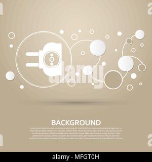 socket icon on a brown background with elegant style and modern design infographic. Vector illustration Stock Vector