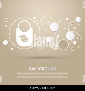 Kitchen apron protective garment flat icon on a brown background with elegant style and modern design infographic. Vector illustration Stock Vector