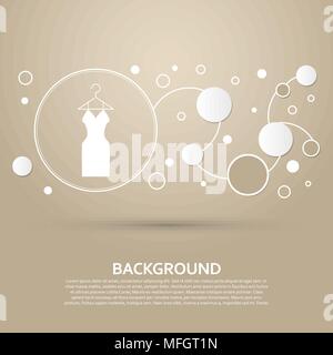 Dress Icon on a brown background with elegant style and modern design infographic. Vector illustration Stock Vector