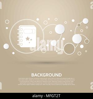 book Icon on a brown background with elegant style and modern design infographic. Vector illustration Stock Vector