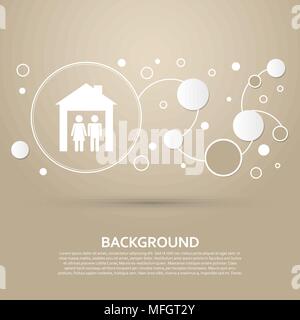 Family Icon on a brown background with elegant style and modern design infographic. Vector illustration Stock Vector