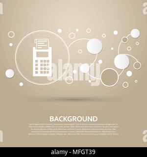 calculator icon on a brown background with elegant style and modern design infographic. Vector illustration Stock Vector