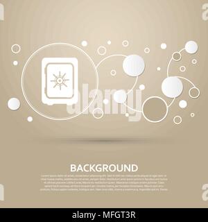 Safe money icon on a brown background with elegant style and modern design infographic. Vector illustration Stock Vector