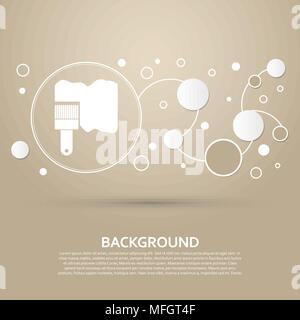 Paint brush icon vector on a brown background with elegant style and modern design infographic. Vector illustration Stock Vector