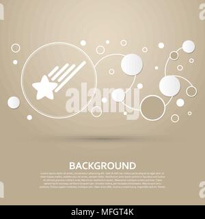 Star Icon on a brown background with elegant style and modern design infographic. Vector illustration Stock Vector