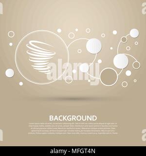 Tornado icon on a brown background with elegant style and modern design infographic. Vector illustration Stock Vector