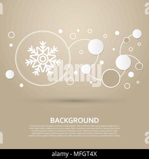 Snowflake icon on a brown background with elegant style and modern design infographic. Vector illustration Stock Vector