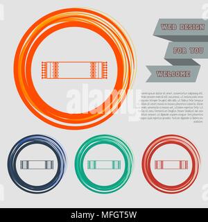 scarf icon on the red, blue, green, orange buttons for your website and design with space text. Vector illustration Stock Vector