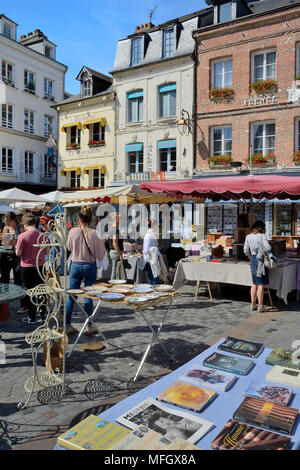 Flea Market (Brocante), Place Sainte Catherine, Honfleur, Calvados, Basse Normandie (Normandy), France, Europe Stock Photo