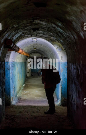 TBILISI, GEORGIA - JUNE 28: Exploring old soviet bunkers in Tbilisi underground, Georgia. June 2018 Stock Photo