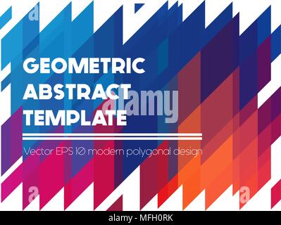Vector absract geometric shapes, polygonal banner in bright colors Stock Vector