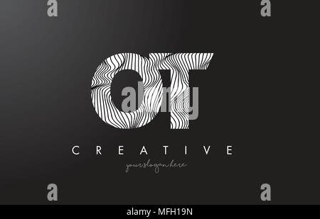 OT O T Letter Logo with Lines Design And Purple Swoosh Vector Letters ...
