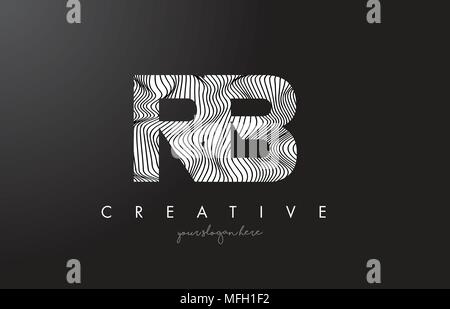 RB R B Lines Letter Design with Creative Elegant Zebra Vector ...