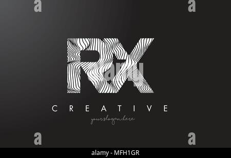 RX R X Zebra Texture Letter Logo Design With Creative Lines and Swosh ...