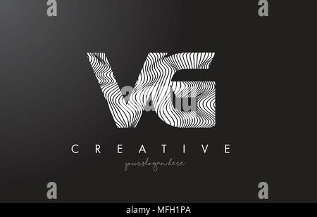 VG V G Zebra Texture Letter Logo Design With Creative Lines and Swosh ...