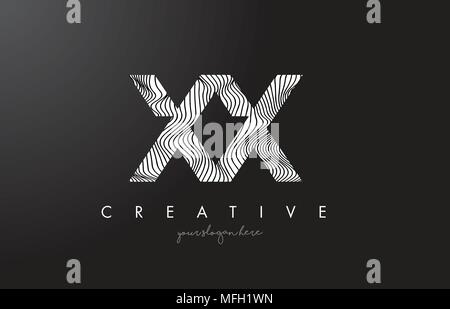 XX X X Lines Letter Design with Creative Elegant Zebra Vector ...