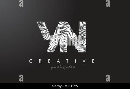 YN Y N Lines Letter Design with Creative Elegant Zebra Vector ...