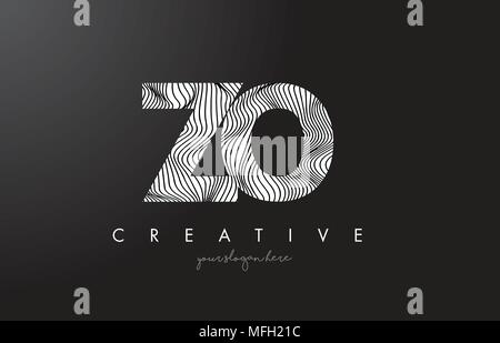 ZO Z O Letter Logo with Zebra Lines Texture Design Vector Illustration. Stock Vector