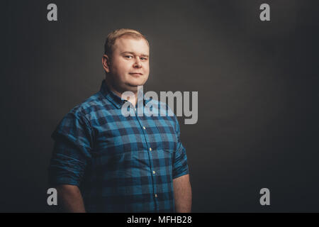 confident caucasian fat man looking at camera Stock Photo