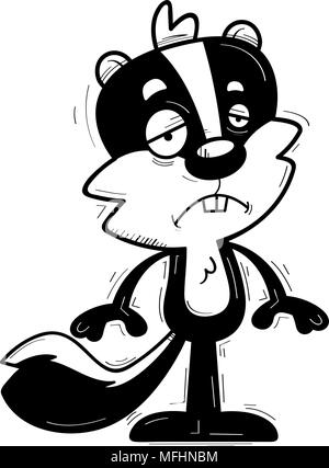 sad cartoon skunk