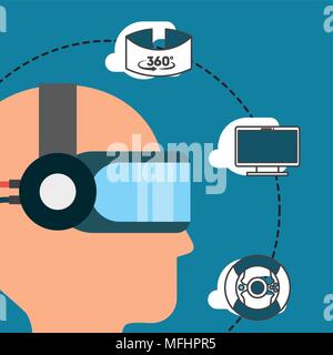 virtual reality related Stock Vector