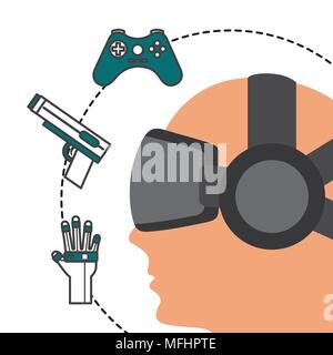 virtual reality related Stock Vector