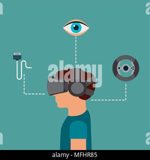 virtual reality related Stock Vector