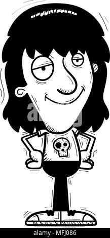 A cartoon illustration of a metalhead looking confident. Stock Vector