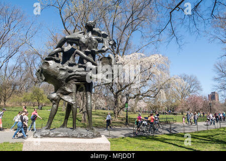 The Tempest Statue at The Delacorte Theater in Central Park, NYC Stock Photo